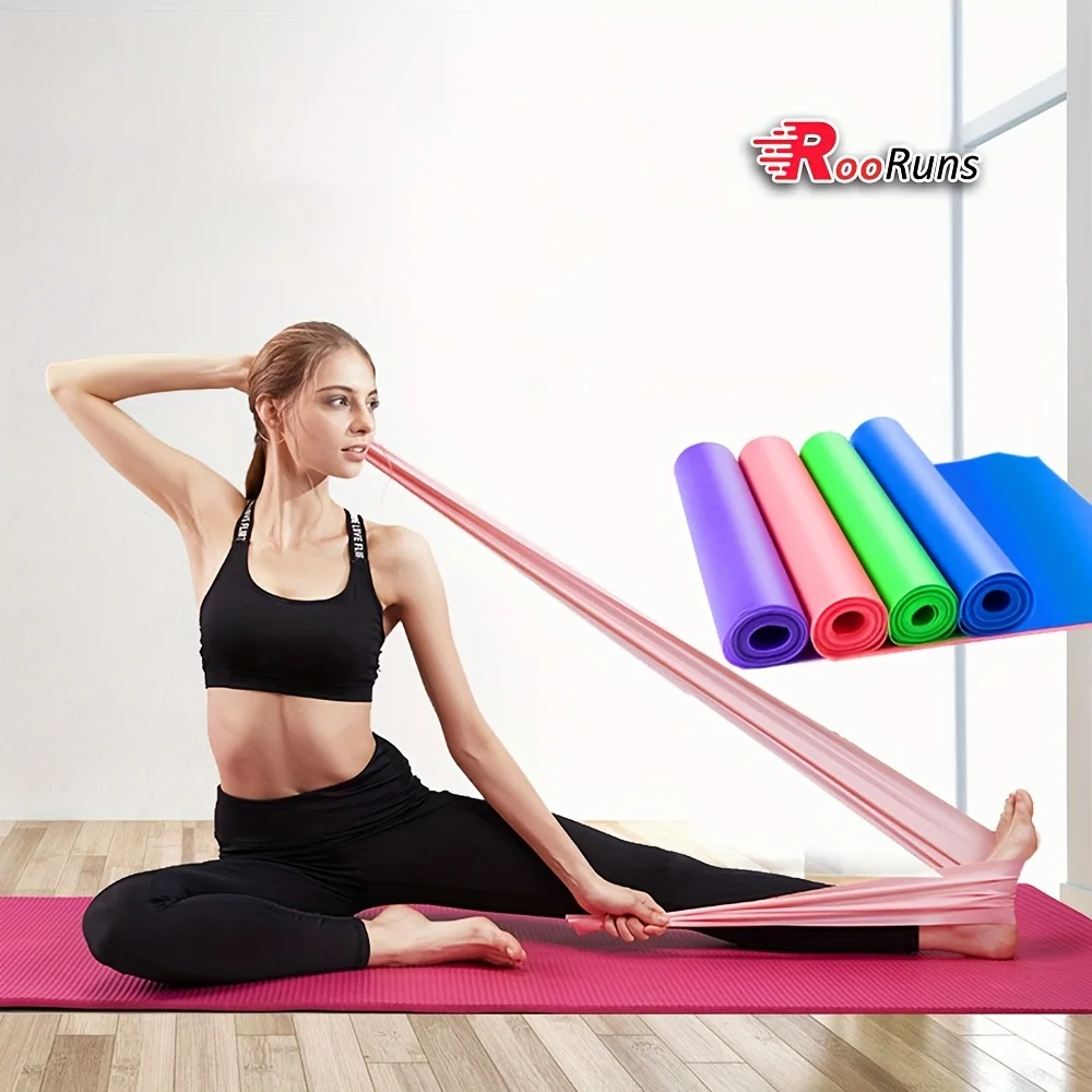 Rooruns اليوغا تمتد حزام بيلاتيس الباليه الرقص تمتد الفرقة المنزل ممارسة أربطة المقاومة المرنة حزام اللياقة البدنية الرياضة