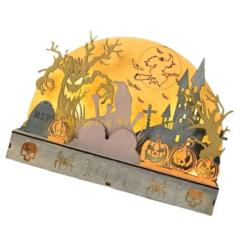 KX4B LED Halloween Pumpkins Bridge Decoration for Thrillings Party Experience in Schools or Hotel
