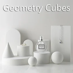 Fotografia Photo Props White Stiff Foam Geometry Cubes Tabletop Shoot Background Decoration Photography for Jewelry Toy Cosmetic