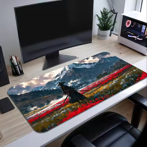 Japan s-samurai Mouse Pad Large Desk Mat Keyboard Ergonomic Office Rubber Game PC Non-slip Anti-fray Home Custom Best Price