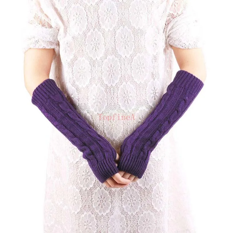 Women Elbow Mittens Arm Warmer Knitted Gloves Winter Fingerless Outdoor Fancy Christmas Original school Gift CE737