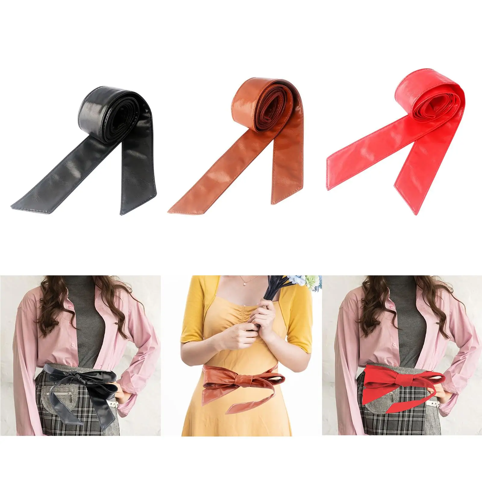 

Женский пояс из искусственной кожи для пальто, легкий универсальный широкий пояс-ремень для платья, куртки, тренча