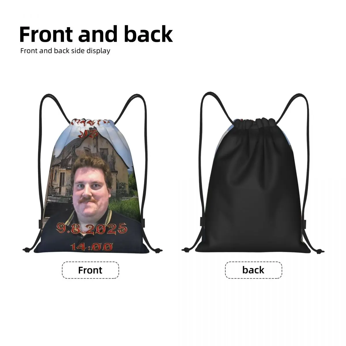 Drachenlord Rainer Winkler Drawstring Backpack Sports Gym Bag for Women Men Shopping Sackpack