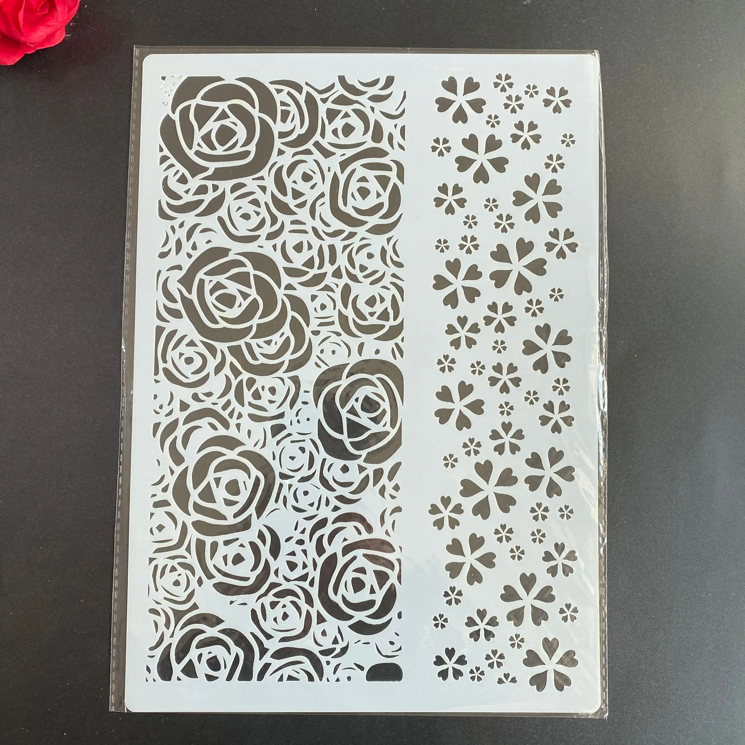 A4 size rose DIY Stencils Wall Painting Scrapbook Coloring Embossing Album Decorative Paper Card Template,wall cake 29 *21cm