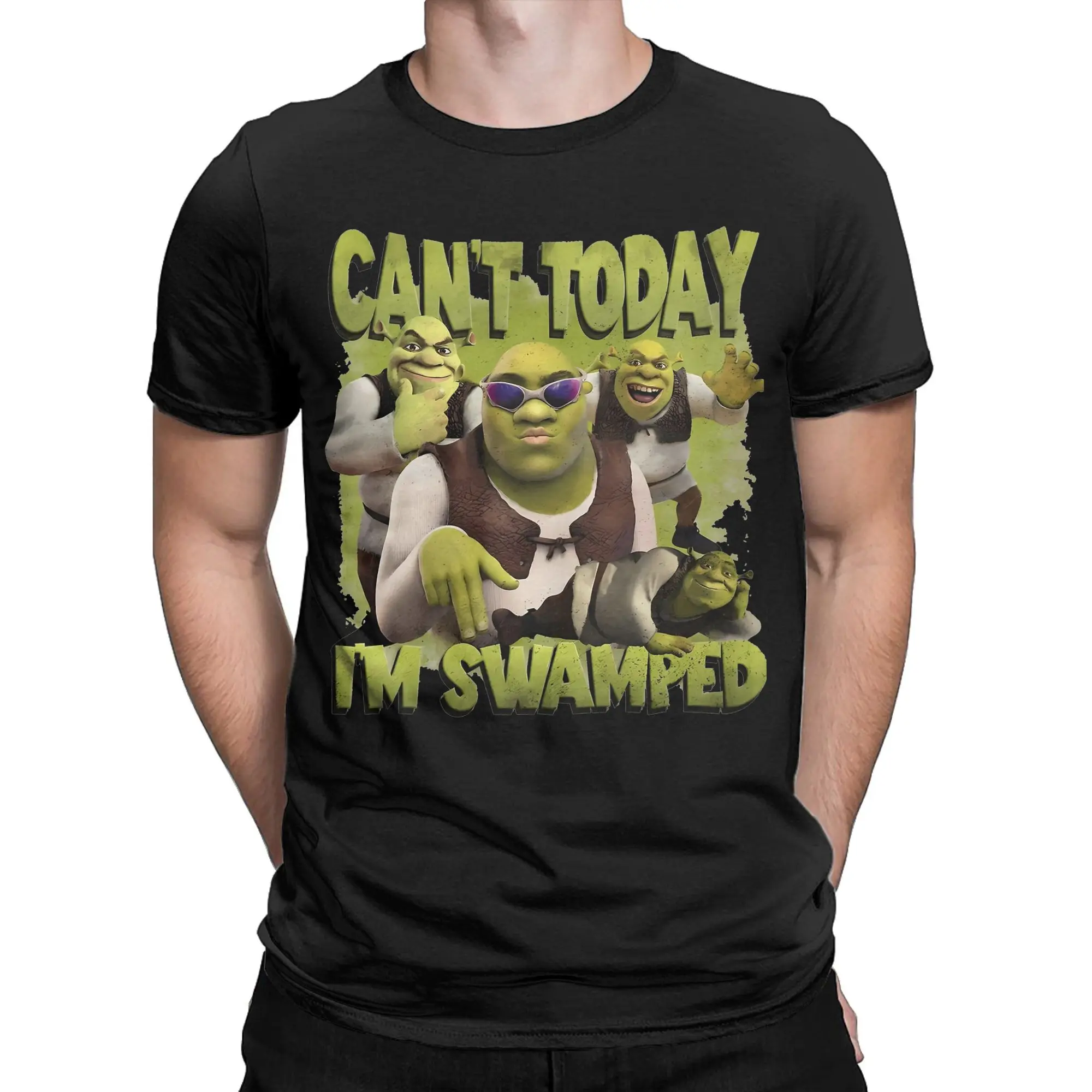 Mens Womens  Can't Today I'm Swamped s-Shreks  T Shirt 100% Cotton Graphic Printing Tee Shirts  Top Clothing