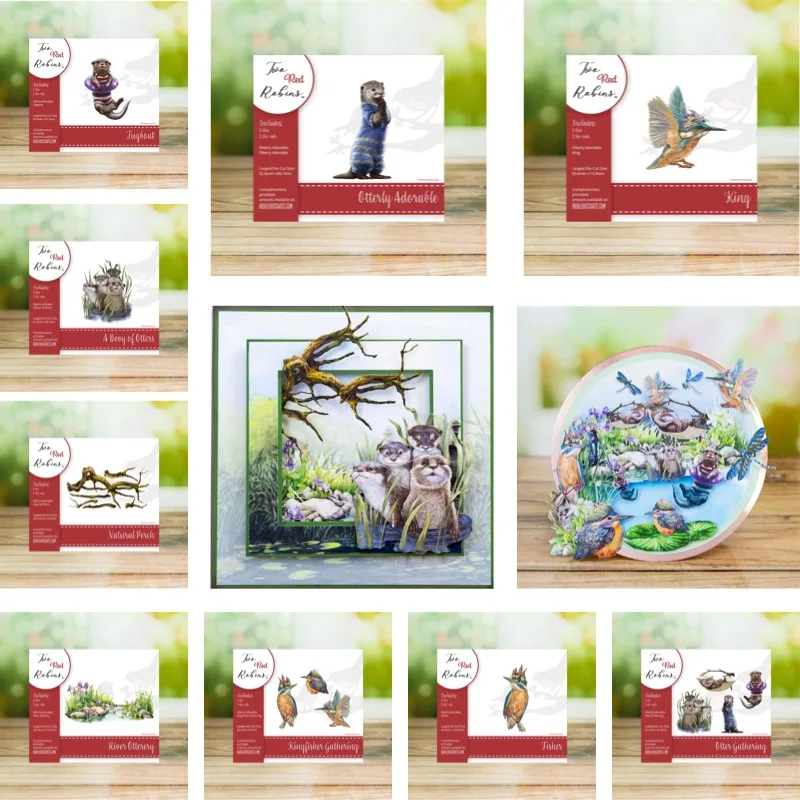 Troquel de corte Fisher con diseño de una manada de nutrias, plantilla de decoración para álbum de recortes y diario, plantilla de repujado, tarjeta de felicitación DIY hecha a mano, novedad 2026