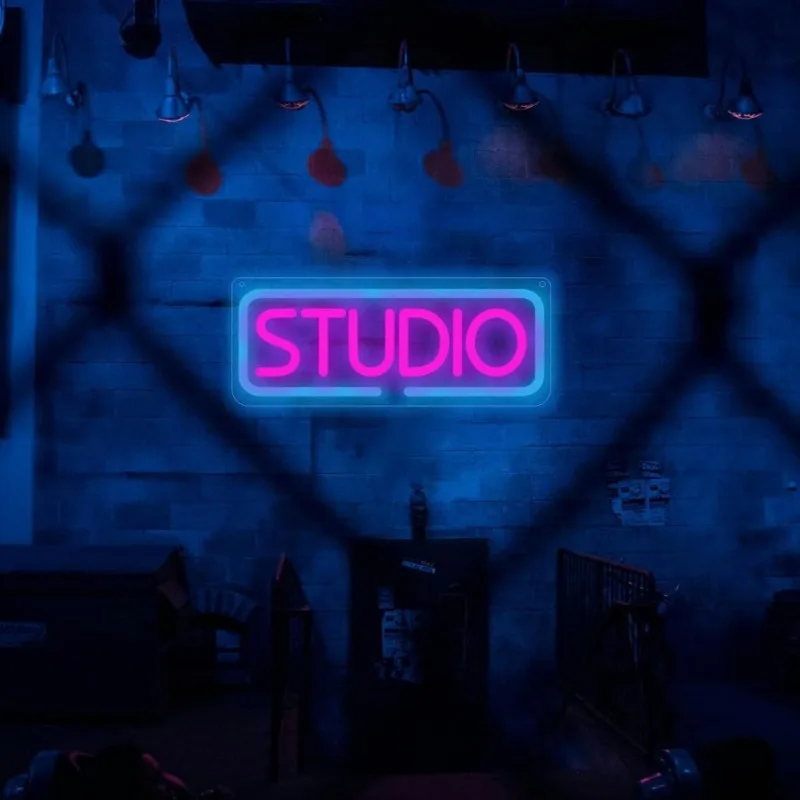 

Studio Neon Sign LED Dimmable Light Up Signs For Recording Room,Music Studio,Streaming,Club,Podcast Wall Decor USB Powered Lamp