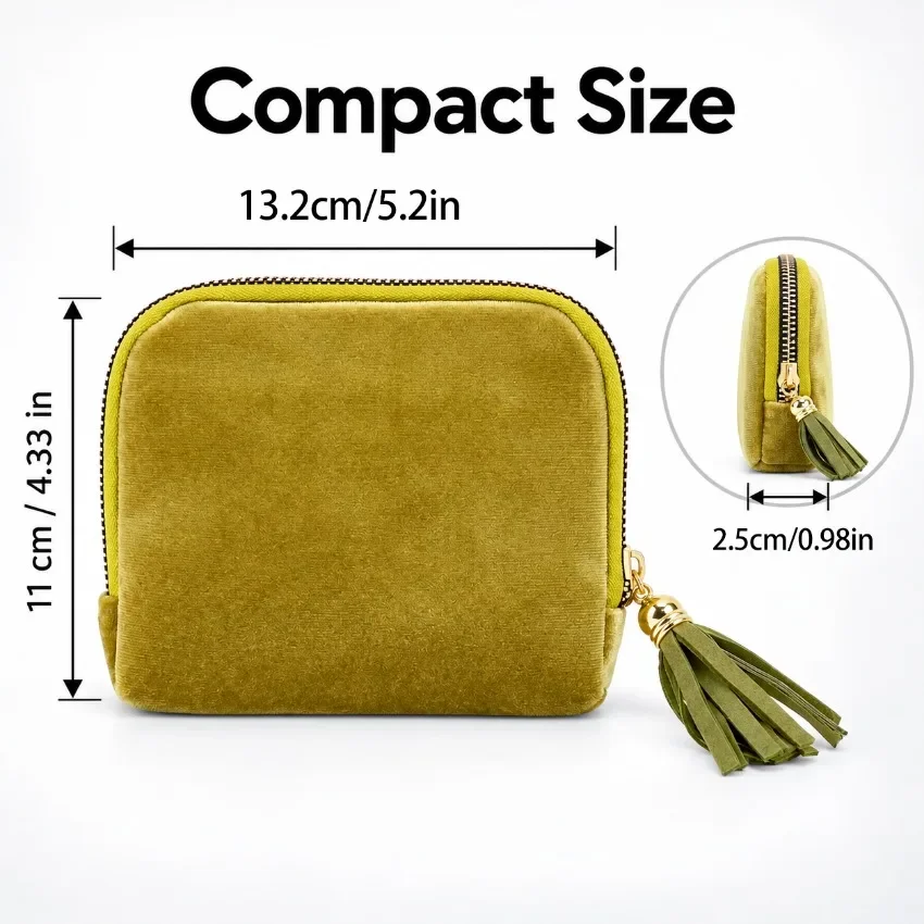 6-lagige Schmuckaufbewahrungstasche, weiche, exquisite Schmuckbeutel mit Quastenanhänger, Reißverschluss, tragbare Reise-Schmucktasche, Clutch-Tasche – Detail 6