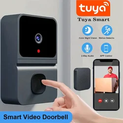 Tuya-Wifiビデオドアベル,ワイヤレスHDカメラ,スマートホームセキュリティ,ドアベル,双方向インターホン,暗視モニター,アラーム