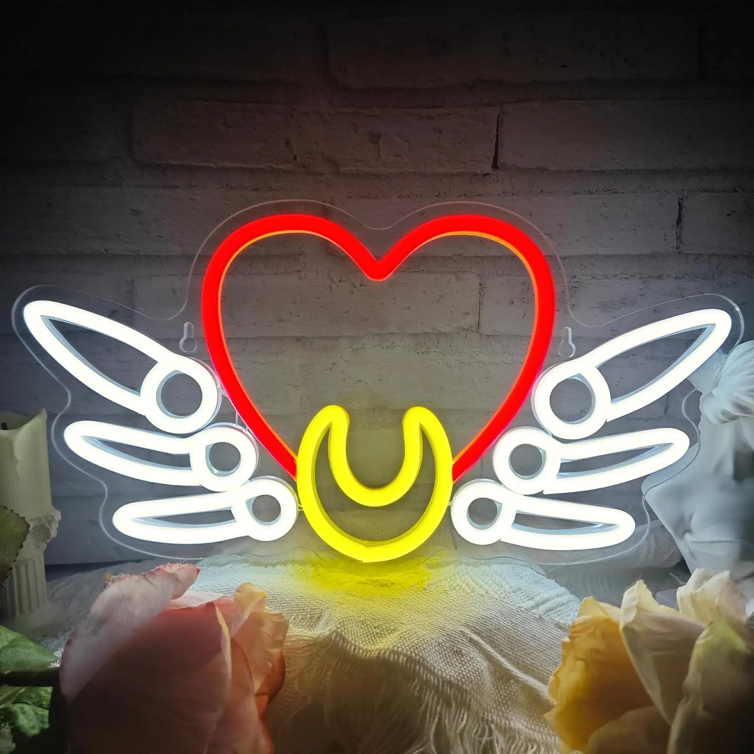 

Anime Heart Neon Sign Neon Light Sign Led Neon Light for Wall Decor,Girl's Room Game Room Birthday Party Decor Christmas Gifts