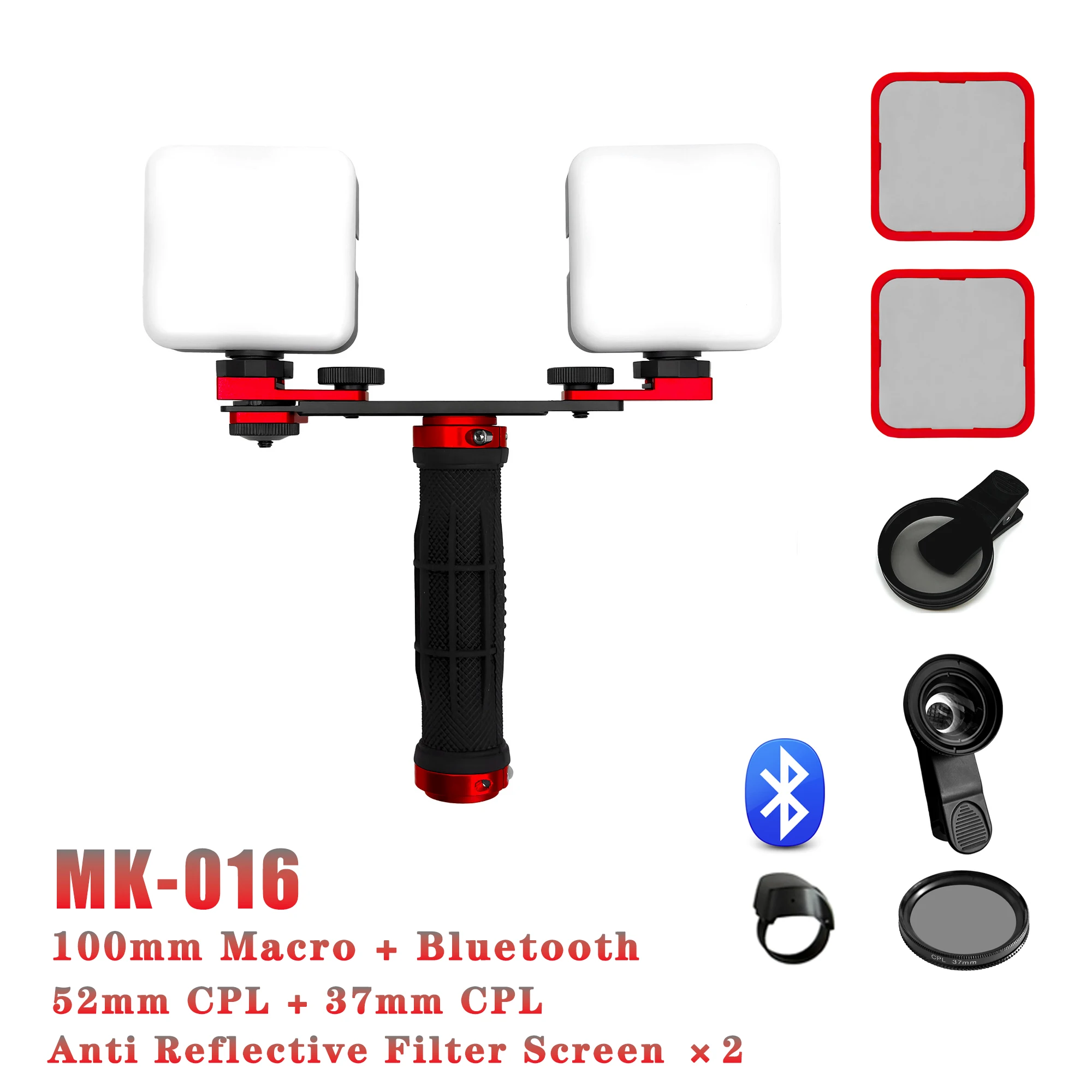 Hera MK-16 Draagbare Telefoon Fotolamp Smartphone LED Vullamp Anti-reflectie, Macro Multifunctionele Lamp voor Mobiele Telefoons