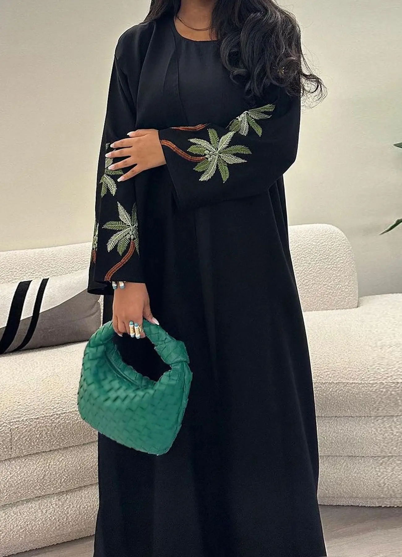 Embroidery Long Sleeve Open Abaya New Luxury Kimono Coat Robe For Muslim Women Islam Retro Modest Clothing For Party