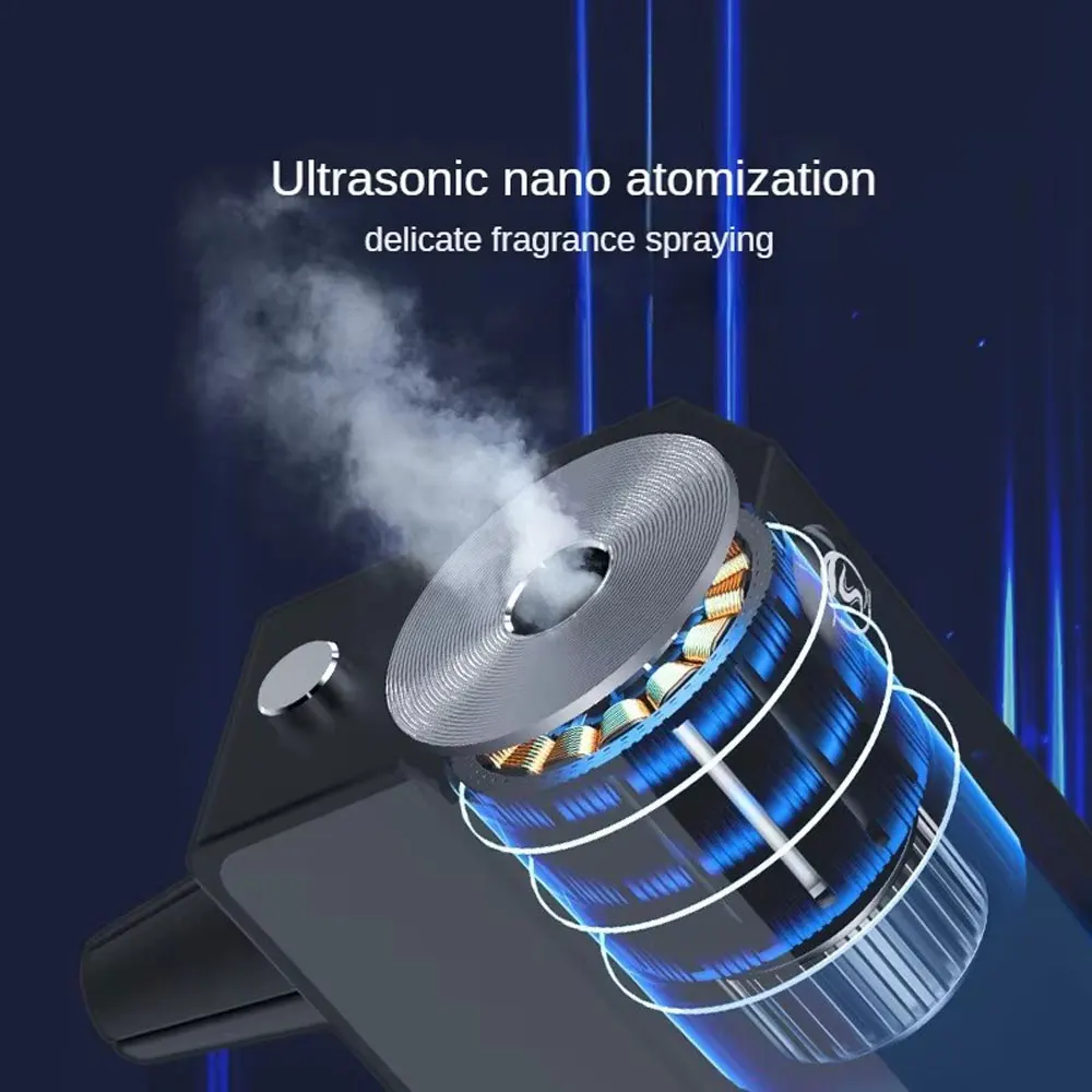Mini Car Air Freshener LED Lights Vent Clip Automatic Diffuser Waterless Spray Machine With 30ML Essential Oil Diffuser For Car