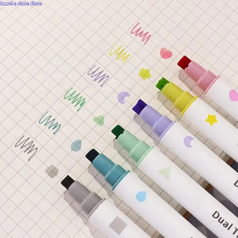 Маркер маркера D0UA установил двойной акварельный маркер с двойным головным маркером с головкой штампа для журнала