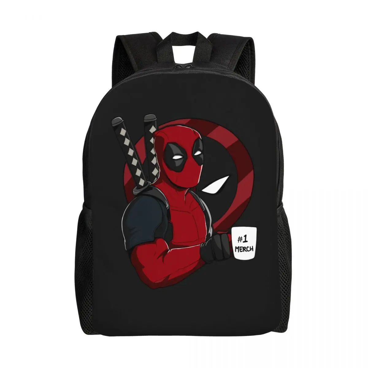 

Custom Funny Superhero Comics Deadpool Merc Laptop Backpack Men Women Casual Bookbag for College School Student Bag