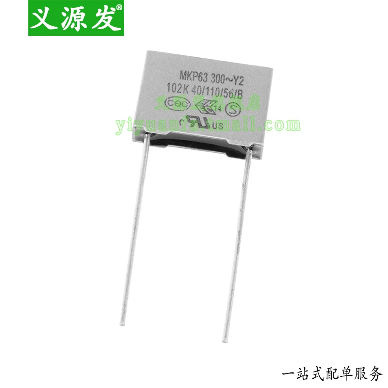 10PCS MKP63 300V Y2 102 1000PF 0.001UF 102M 10mm Farah Safety Capacitor