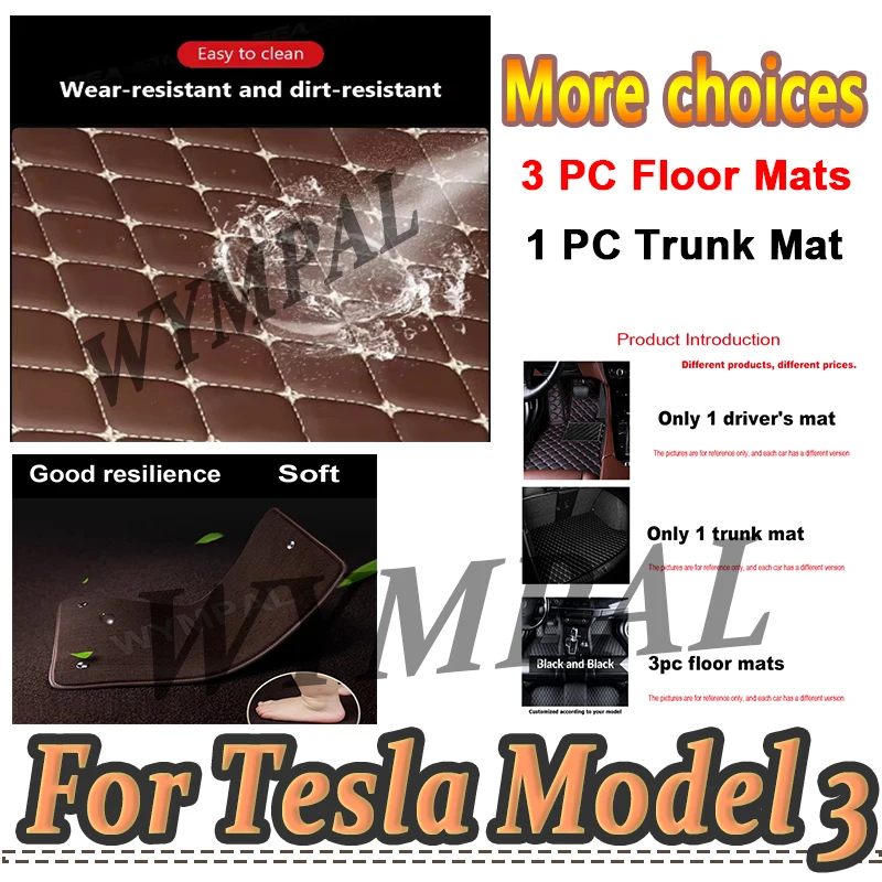 

Luxury Car Floor Mats For Tesla Model 3 2019 2020 2021 Custom Auto Foot Pads Automobile Carpet Interior Accessories Cover