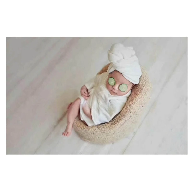 Peignoir de photographie pour nouveau-né, ensemble de tenue de Robe en molleton de corail épais pour séance photo pour nourrissons