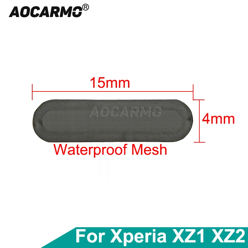 Aocarmo 15x4mm Górna Dolna Siatka Przeciwkurzowa Głośnik Słuchawkowy Siatka Przeciwkurzowa z Klejem do Sony Xperia XZ1 XZ2 Część Zamienna