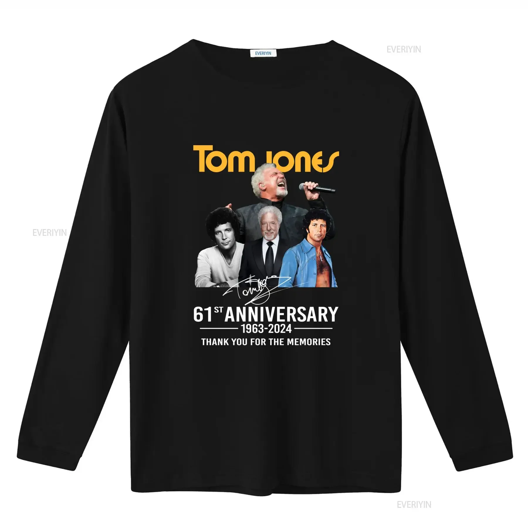 Tom Jones 61st Anniversary 1963 2024 Thank You For The Memories T Shirt vintage Washed graphic Versatile homme designer clothes