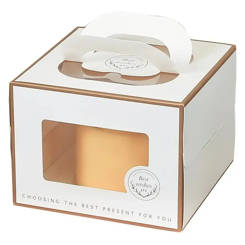 10Pcs Cute Cake Box 4 Inch Thousand Layer Pastry Packaging Boxse Handheld Thickened With Inner Tray Packing Case