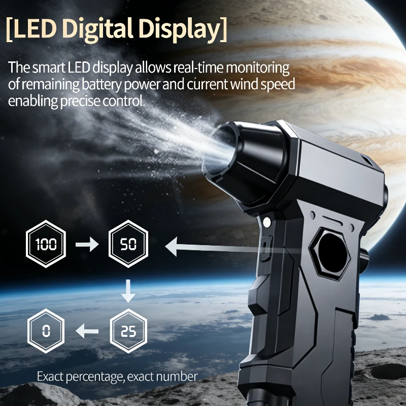 ️ X7 High-Power Cleaning Tool | 990000RPM 2-in-1 Air Blower+Dust Device + Power Display