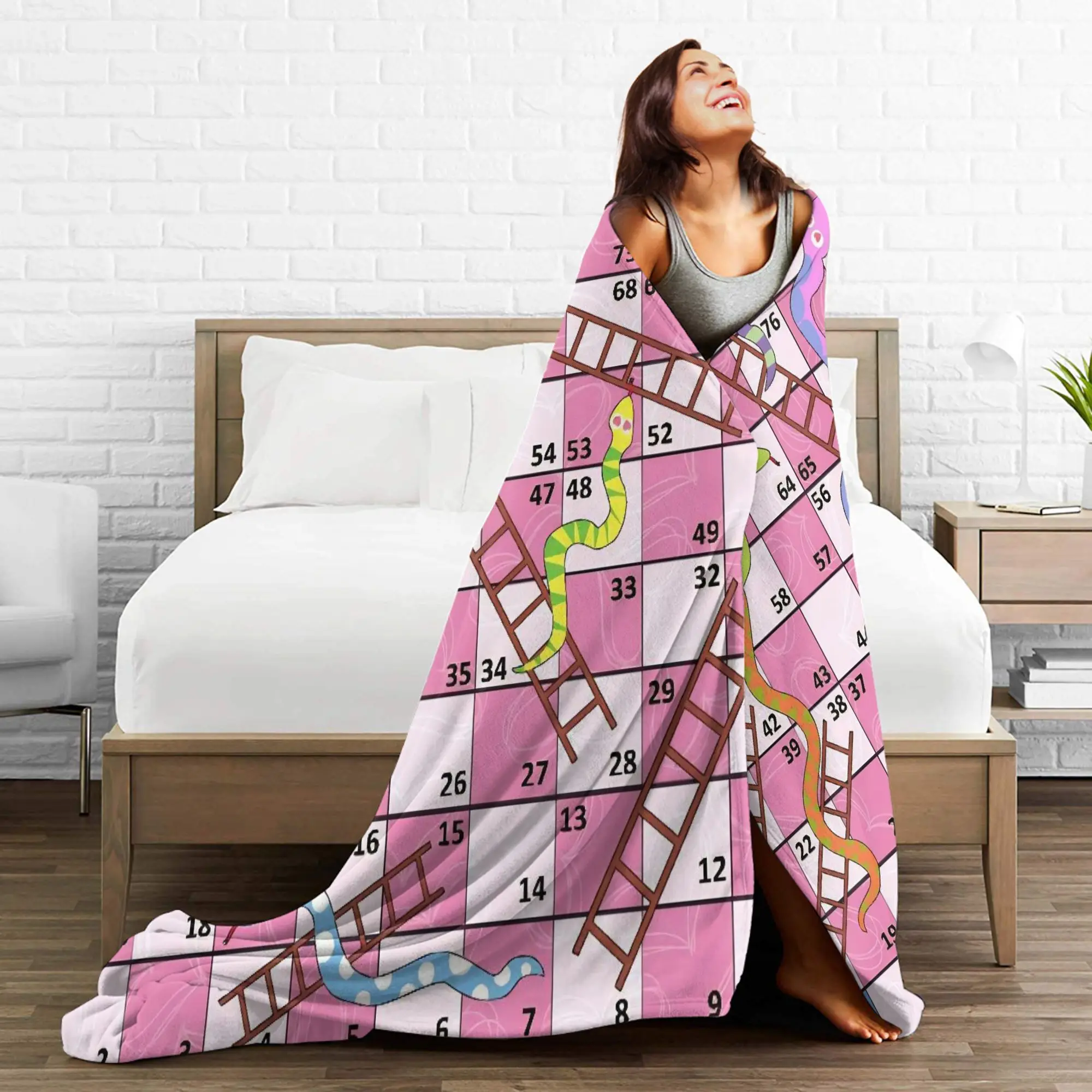 الثعابين والسلالم الفانيلا بطانية الشتاء لينة رمي بطانية للطلاب ديكور المنزل مضحك المفرش أريكة غطاء سرير