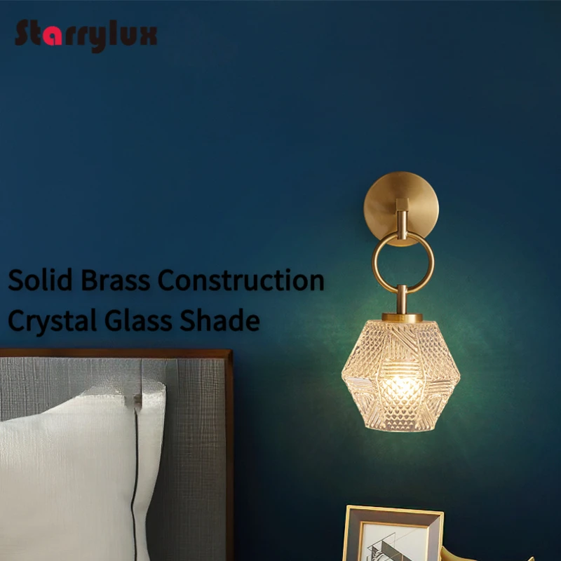 

✨ Key Features ✔ Solid Brass Construction - H65 premium copper with anti-rust finish ✔ Crystal Glass Shade - Precision-textured