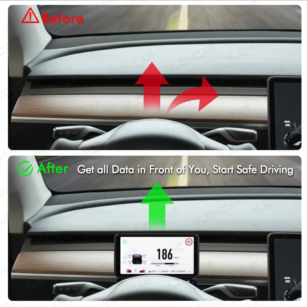 Vjoycar 6.2\'\' Inch Dashboard Cluster Instrument Model 3 Y HUD Screen HD LCD Speedometer For Tesla Modification Car Accessories