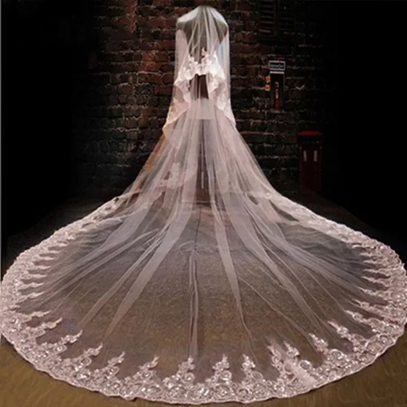 white-ivory-bling-bling-cathedral-wedding-veils-long-lace-edge-4-meter-bridal-veil-with-comb-blusher-veil-wedding-accessories