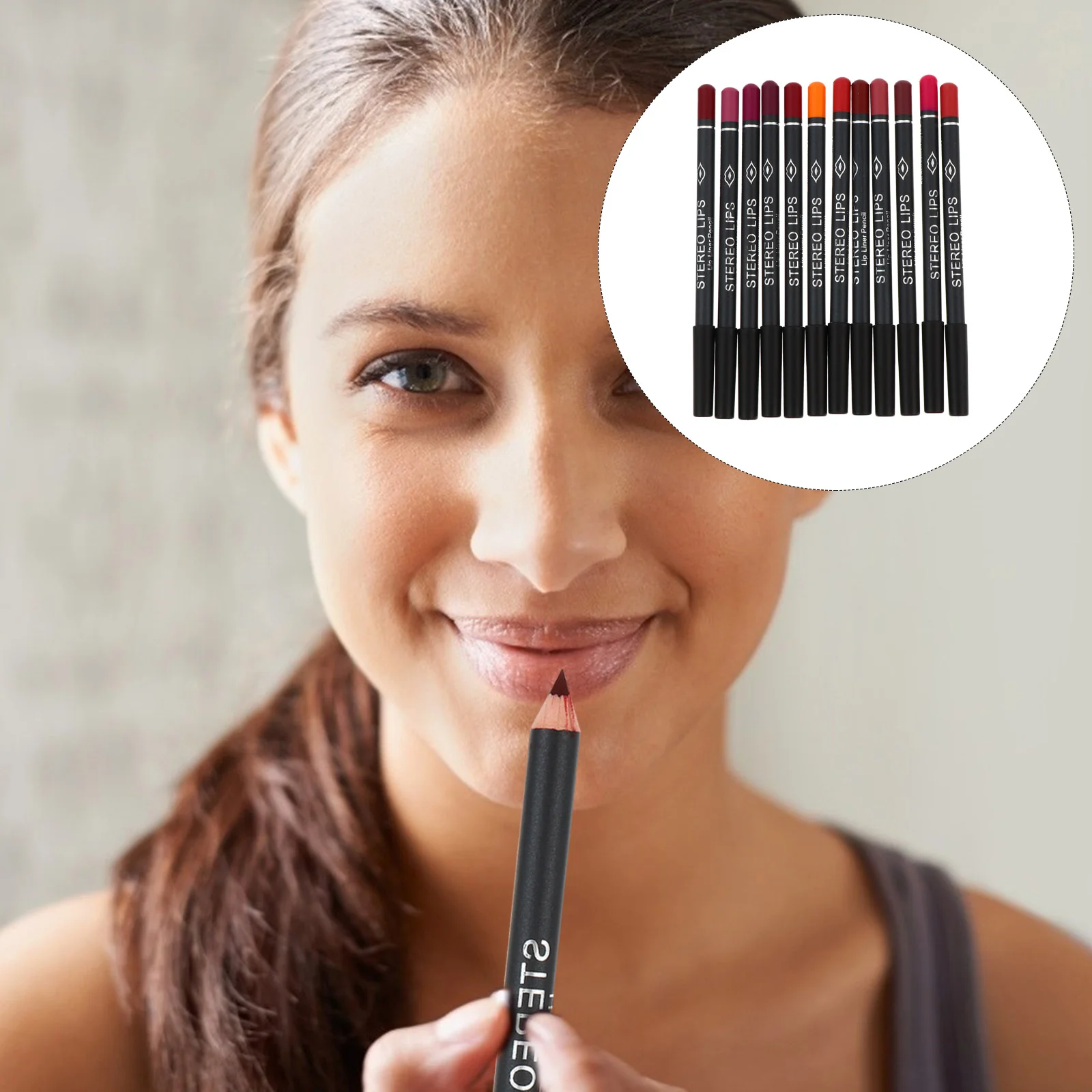 12 Pcs Lip Liner Makeup Accessory Supplies Pencil Tool Water Proof Lipstick Lining Female Wood Waterproof