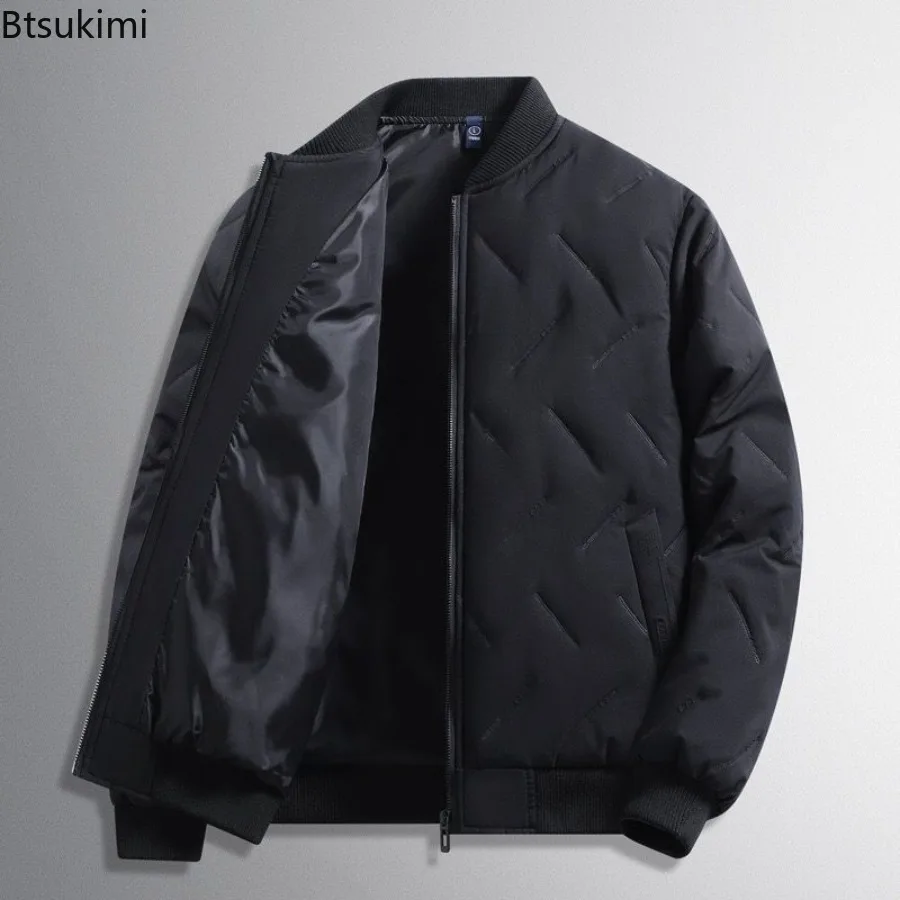 2025 Men's Autumn Winter Fashion Solid Color Thick Warm Cotton-Padded Jacket Coats Casual Loose Comfortable Coats Male  M-5XL