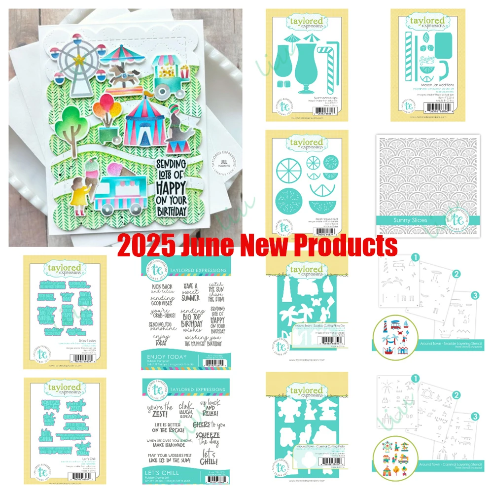 

Summer Seaside Beach Lemon Drink Metal Cutting Dies Stamps and Stencils for DIY Birthday Greeting Cards Crafts 2025 June New