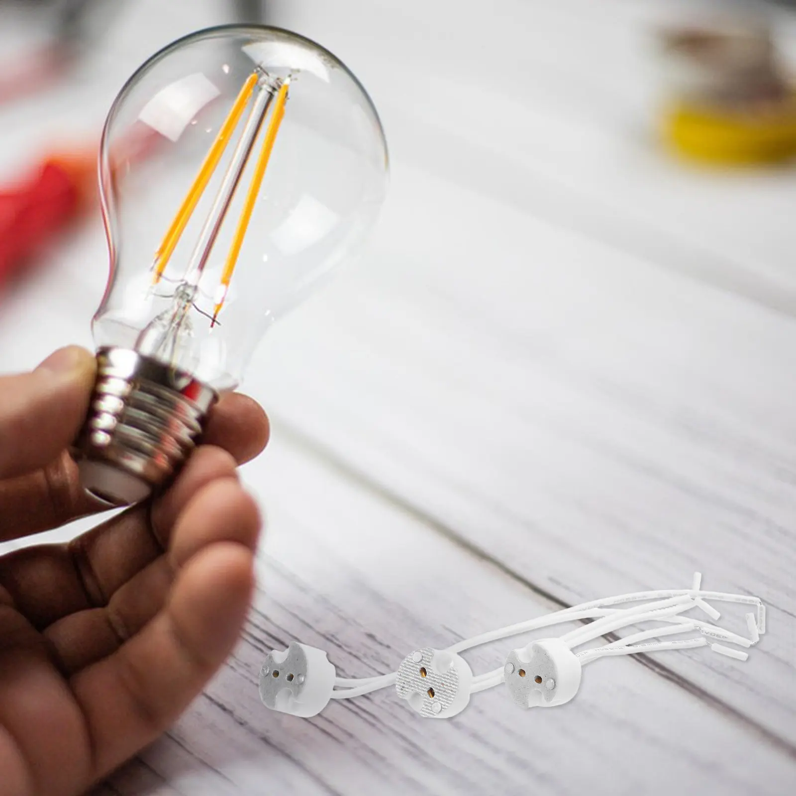 

30 шт. керамических светильников-цоколей GU5.3 MR16 с гибким силиконовым проводом, термостойкий держатель лампы для освещения