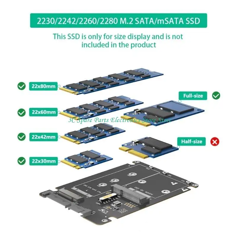 SZ M.2 NGFF mSATA to SATA3.0 Conversion Card for Enhanceds Connectivitys