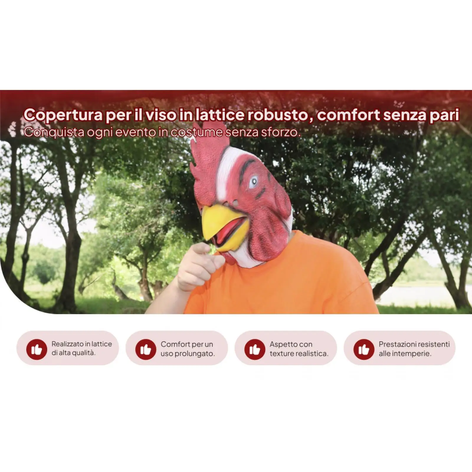 Chicken Mask Decorative Fancy Dress Creative Chicken Mask for Halloween Decor