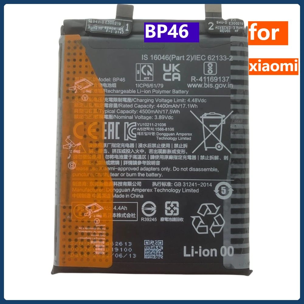 

New BP46 High-Quality Phone Replacement Battery with A Capacity of 4500mAh for Xiaomi Mi12/ Mi12X. Comes with Installation Tool