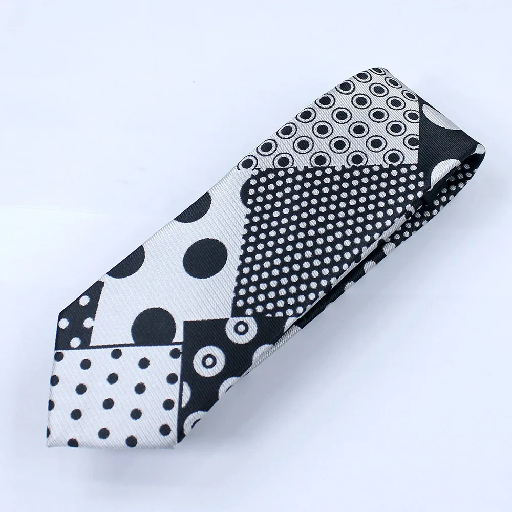 Masked Movie Style Black White Necktie, Comedy Film Cosplay Suit Tie for Halloween Party & Costume