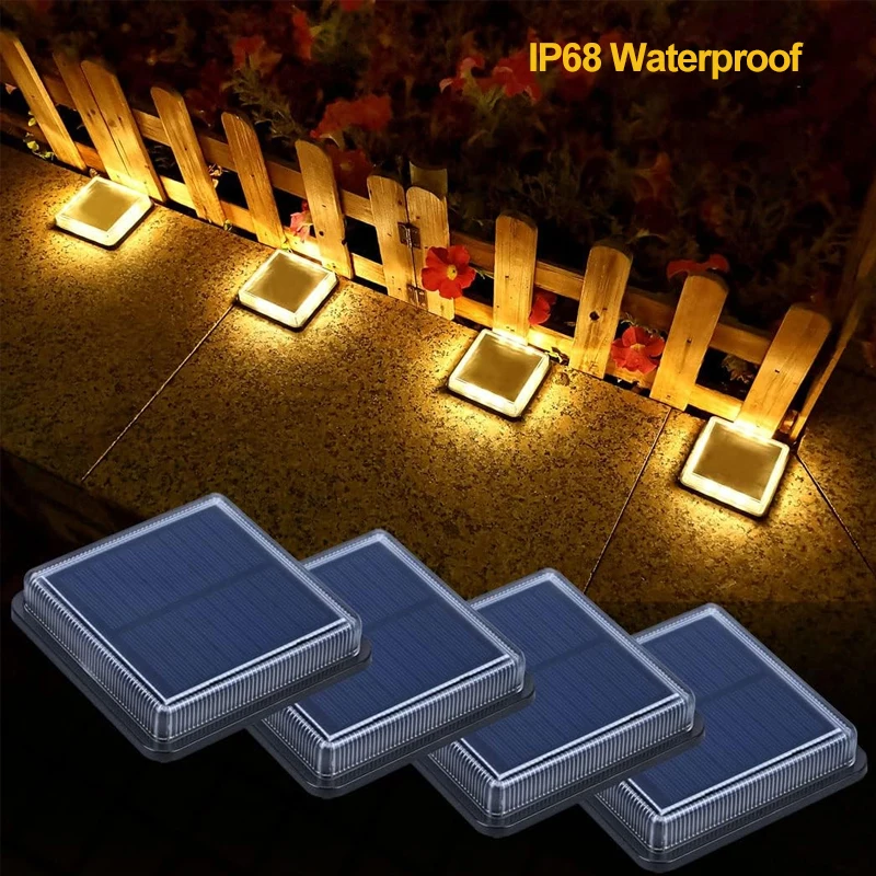 

Solar Deck Lights Outdoor Waterproof LEDStep Lights Solar Powered Driveway Dock Lights Dawn for Garden Steps Yard Patio Pathway