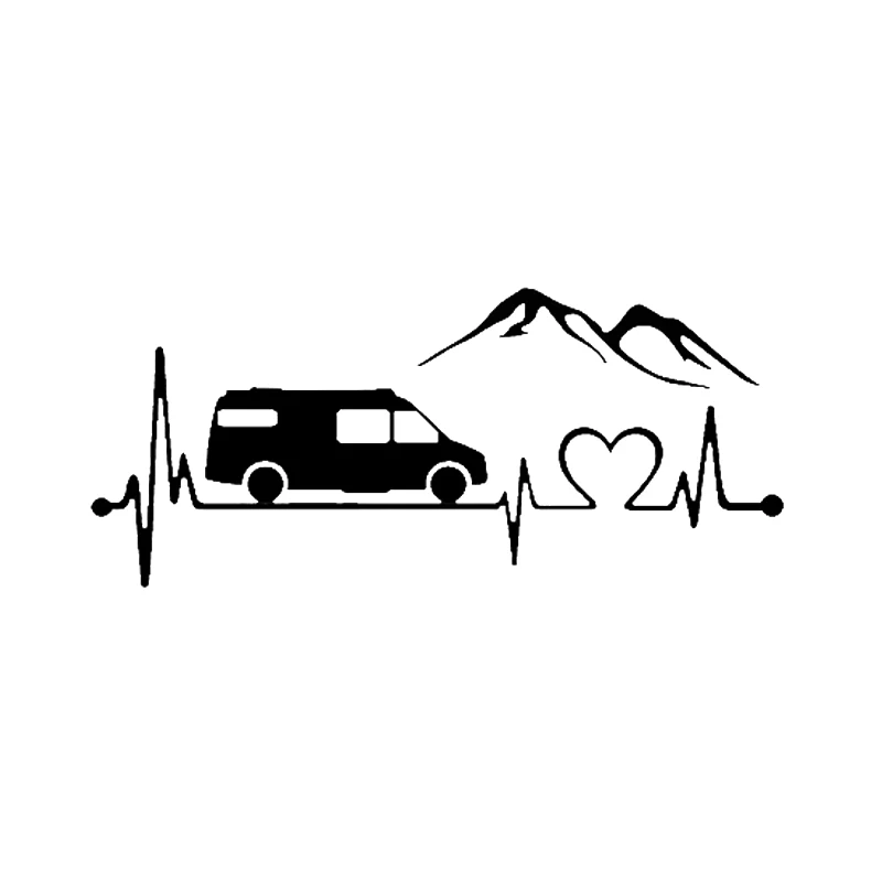 17*7.3cm Sprinter Camper Vinyl Decal Car Stickers Heartbeat motorhome campervan autocaravana Car Stickers