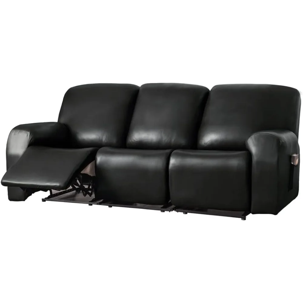 Vctops 8 قطع مقاوم للماء فو بو الجلود كرسي أريكة يغطي تمتد لينة 3 مقاعد غطاء أريكة المضادة للانزلاق أريكة الغلاف الأثاث #1