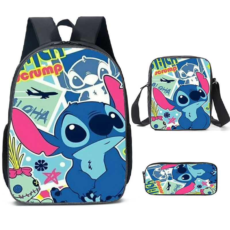 Cartoon 3pcs Lilo & Stitch Backpacks Simple Lightweight Boys Girls Lovely School Bags Children Travel mochilas infantil