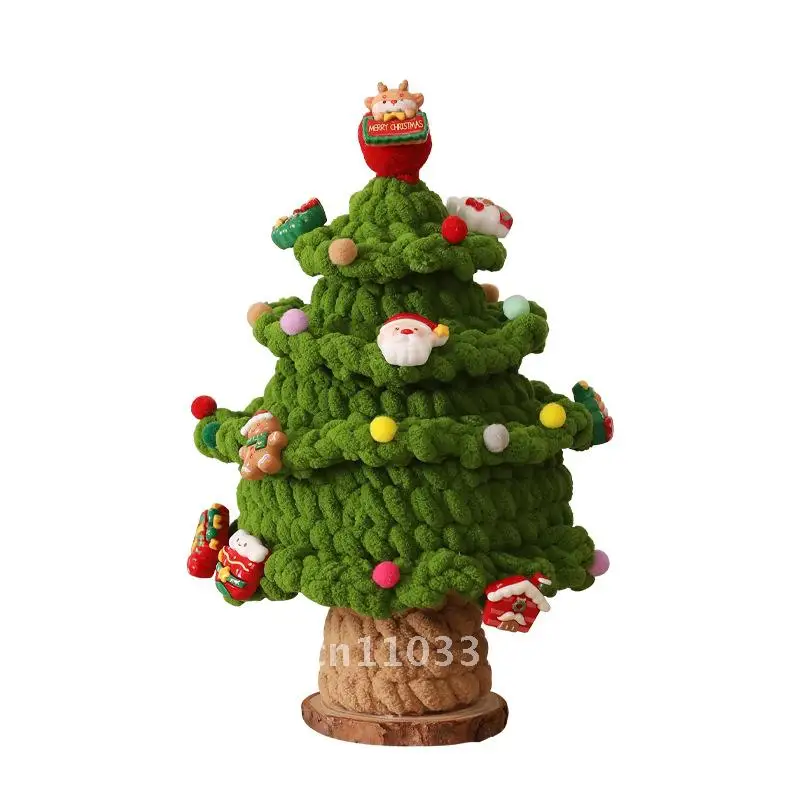 

Christmas tree pure handmade wool knitting Christmas gift decoration desktop decoration