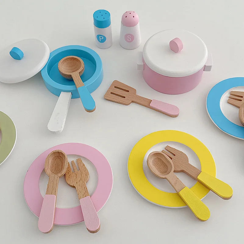 لعبة المطبخ الخشبية لمحاكاة الطبخ الواقعي، لعبة تفاعلية للعب الأدوار في الأماكن المغلقة، هدية تعليمية، نموذجين متاحان #5