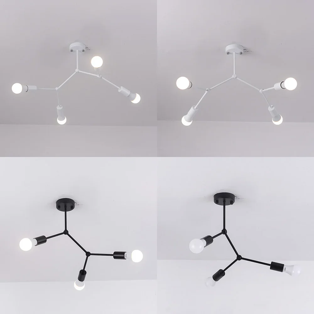 E27 Bulb Chandelier Lights Branching Design for Dining Room Living Room Kitchen Bedroom Study Ceiling Light Fixture