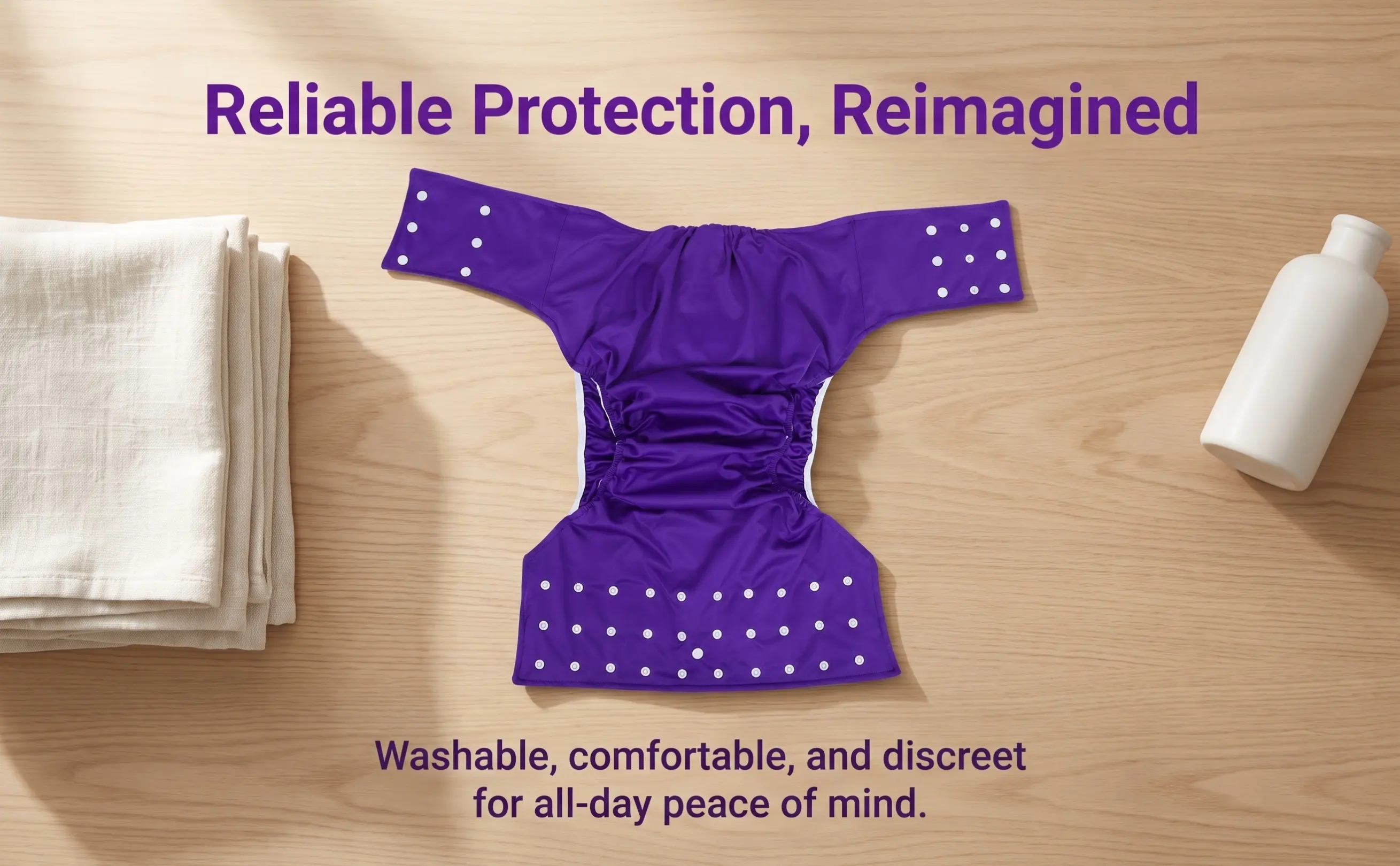 1Pcs Washable Adult Diaper Breathable Waterproof Leak-Proof Sanitary Pants Reusable Comfortable Flexible Protective Panty