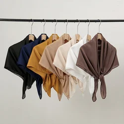 Kadınlar için 90*90cm ince yumuşak kare eşarplar sadelik düz renk pamuk keten başörtüsü müslüman dişinin hicap çanta aksesuarları