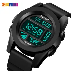 SKMEI New LED Light Electronic Wristwatches For Men 5Bar Waterproof Male Sport Watch Countdown Alarm Clock reloj hombre 1906