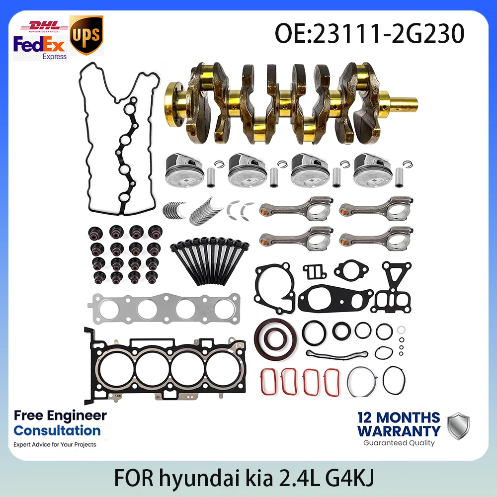 Engine Overhaul Rebuild Kit For Hyundai Sonata Santa Fe Tucson Grandeur Kia Optima Sorento Sportage Rondo 2.4L G4KJ 2010-2022