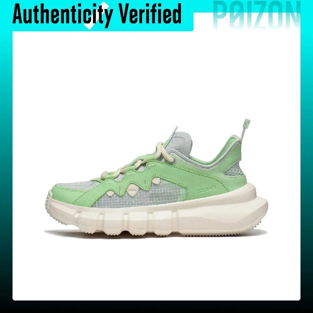 Li Ning Essence Enlightenment Slip Resistant Abrasion Resistant Low top Sports Casual Shoes Women's Green Gray ABCT050-2